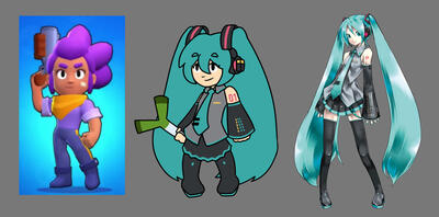 Miku but with the Brawl Stars artstyle